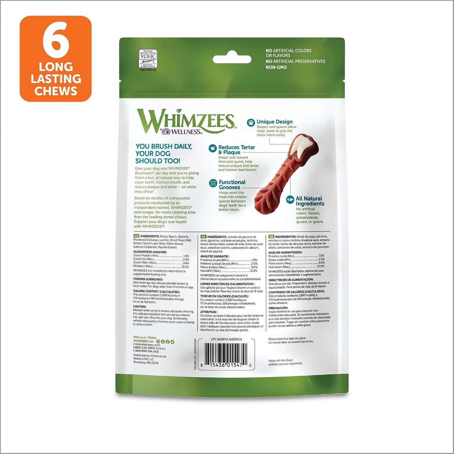Brushzees Dental Chews for Dogs (Large) and Veggie Sausage Dental Chews for Dogs (Large)