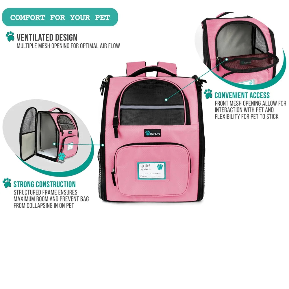 Deluxe Pet Carrier Backpack, Pink