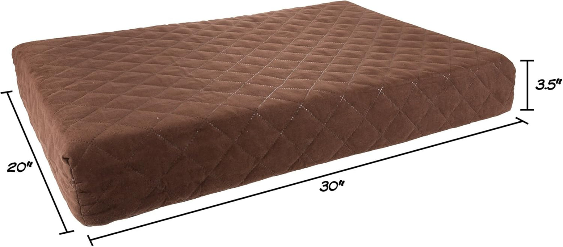 Waterproof Dog Bed - 2-Layer Memory Foam Pet Pad with Removable Machine Washable Cover - 30X21 Crate Mat for Dogs or Puppies by  (Brown)