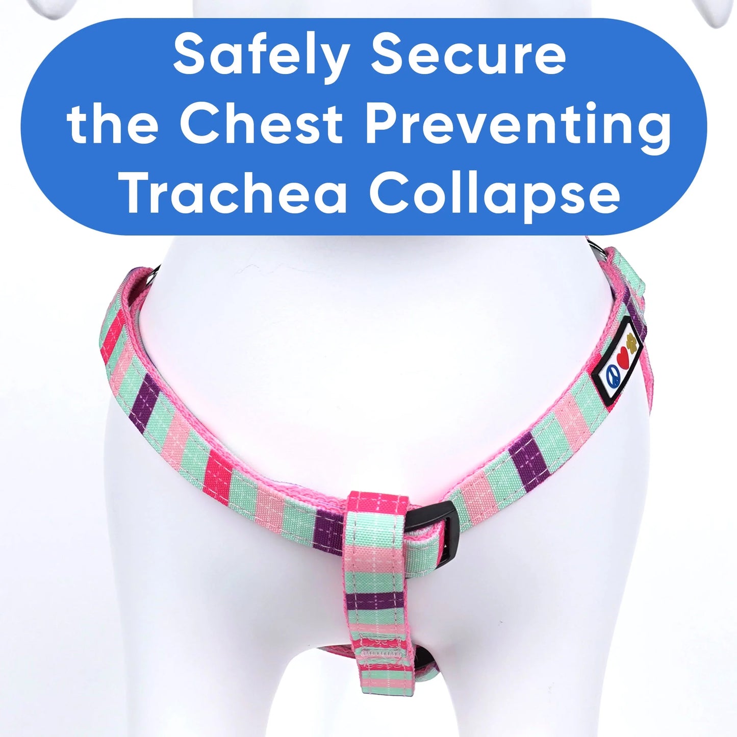 Reflective Dog Harness Recycled - Black - (M) Medium Step in Dog Harness Training & Walking