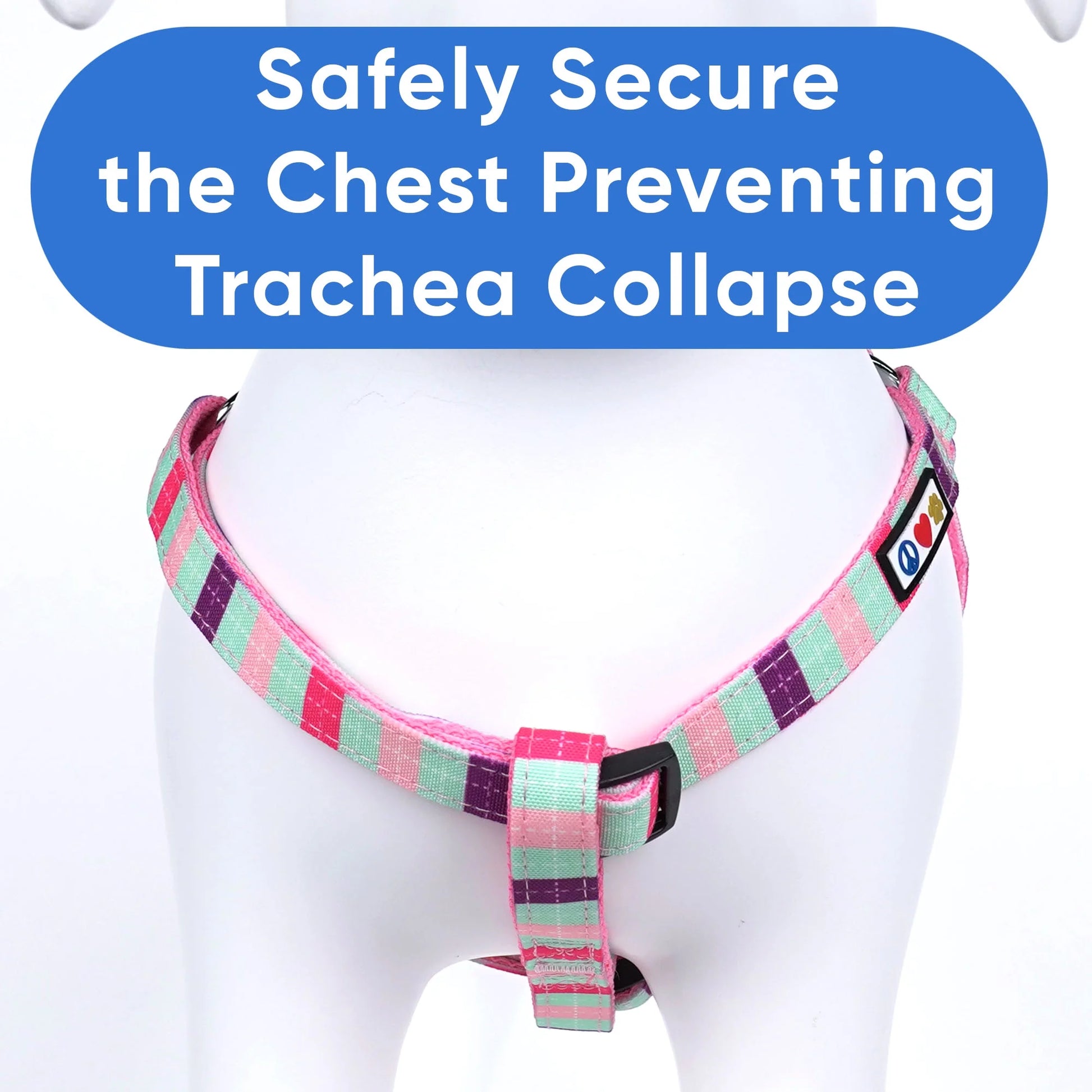 Reflective Dog Harness Recycled - Black - (M) Medium Step in Dog Harness Training & Walking