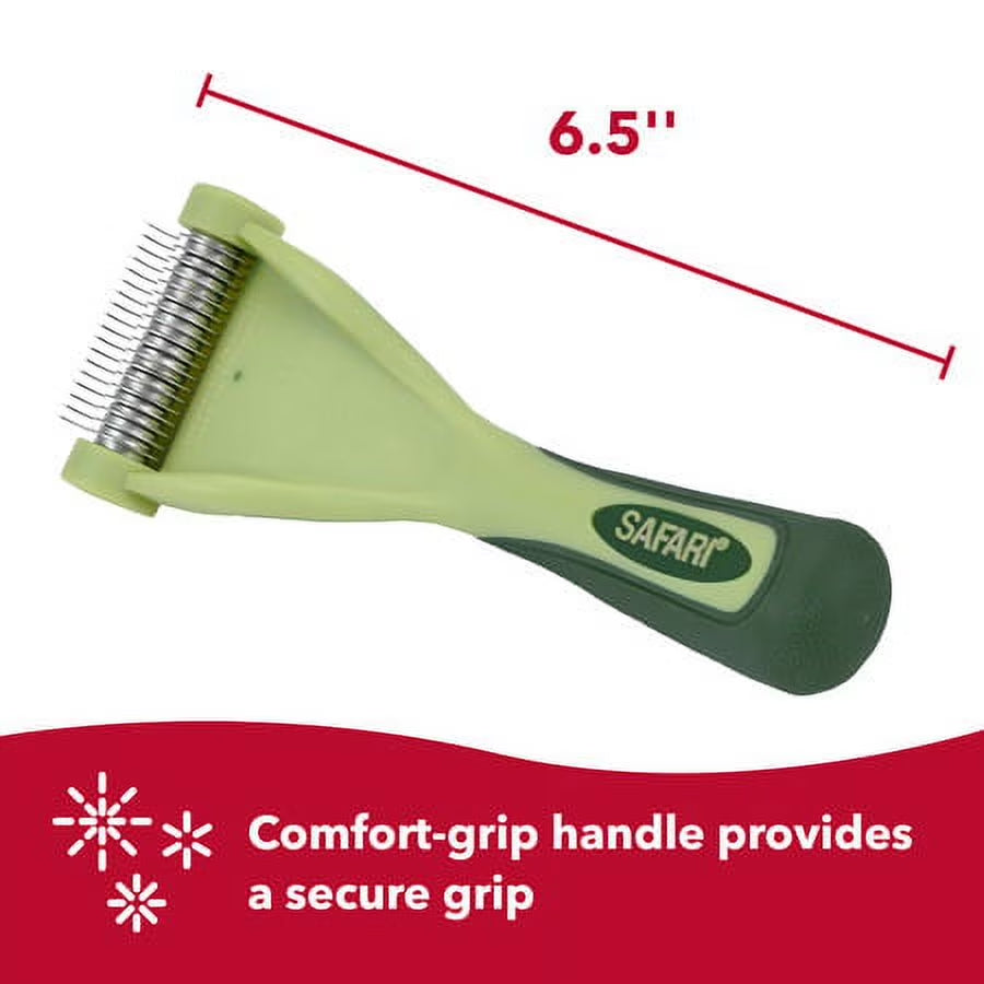Safari Shed Magic Deshedding Tool for Dogs with Medium to Long Hair - Deshedding & Detangling Dog Brush - Small