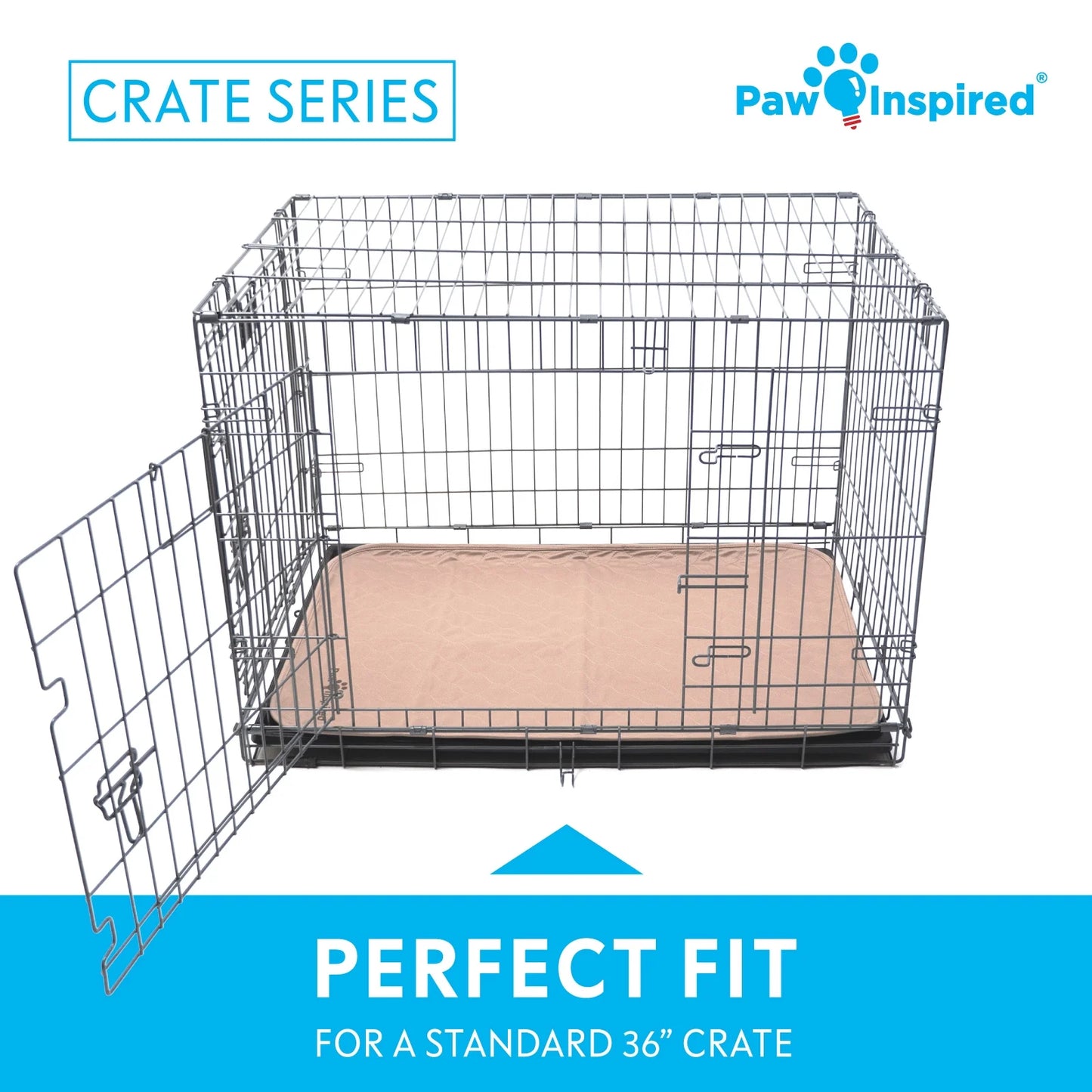 2Ct  Dog Crate Pads Mats Size 35X22” for Use with 36” Kennel and Crate | Washable Waterproof Dog Pee Pads