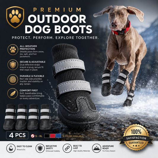 Winter Dog Boots Waterproof & Reflective – Non-Slip Paw Protection for Large Dogs