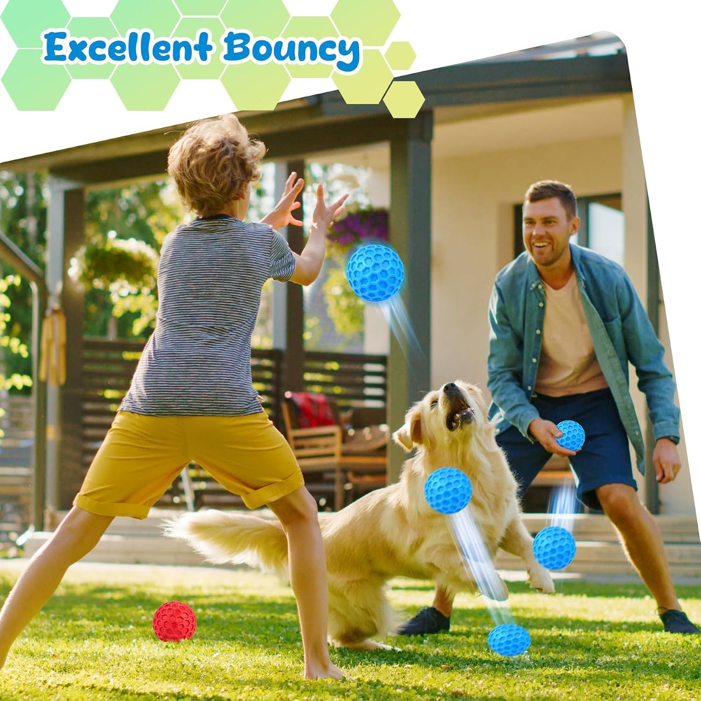 Squeaky Dog Toys for Aggressive Chewers, Indestructible Dog Balls for Aggressive Chewers, Squeaky Balls for Dogs, Interactive Toys for Large Dogs, Funny Heavy Duty Ball