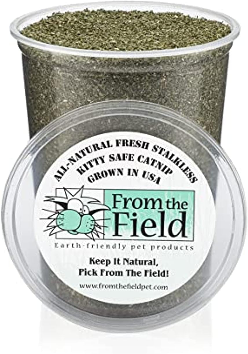 | Fine Ground Stalkless Catnip | Premium Usa-Grown Catnip for Toys & Playtime | Fresh, Potent, Non-Toxic, Eco-Friendly | Safe for Kittens & Cats | Resealable 6 Oz Tub