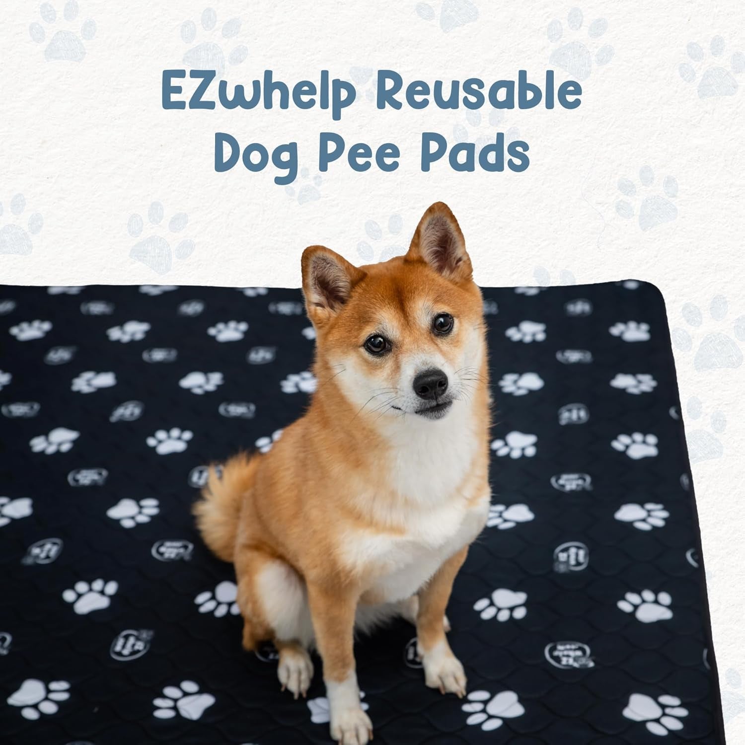 Reusable Dog Pee Pads, Washable Waterproof Mats for Dog Potty Training or Whelping Pads, 39X39 Inch, 2 Pack