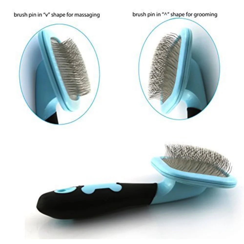 Slicker Brush, Dog Brush Gently Cleaning Pin Brush for Shedding Dog Hair Brush for Small Dogs Puppy Yorkie Poodle Rabbits Cats
