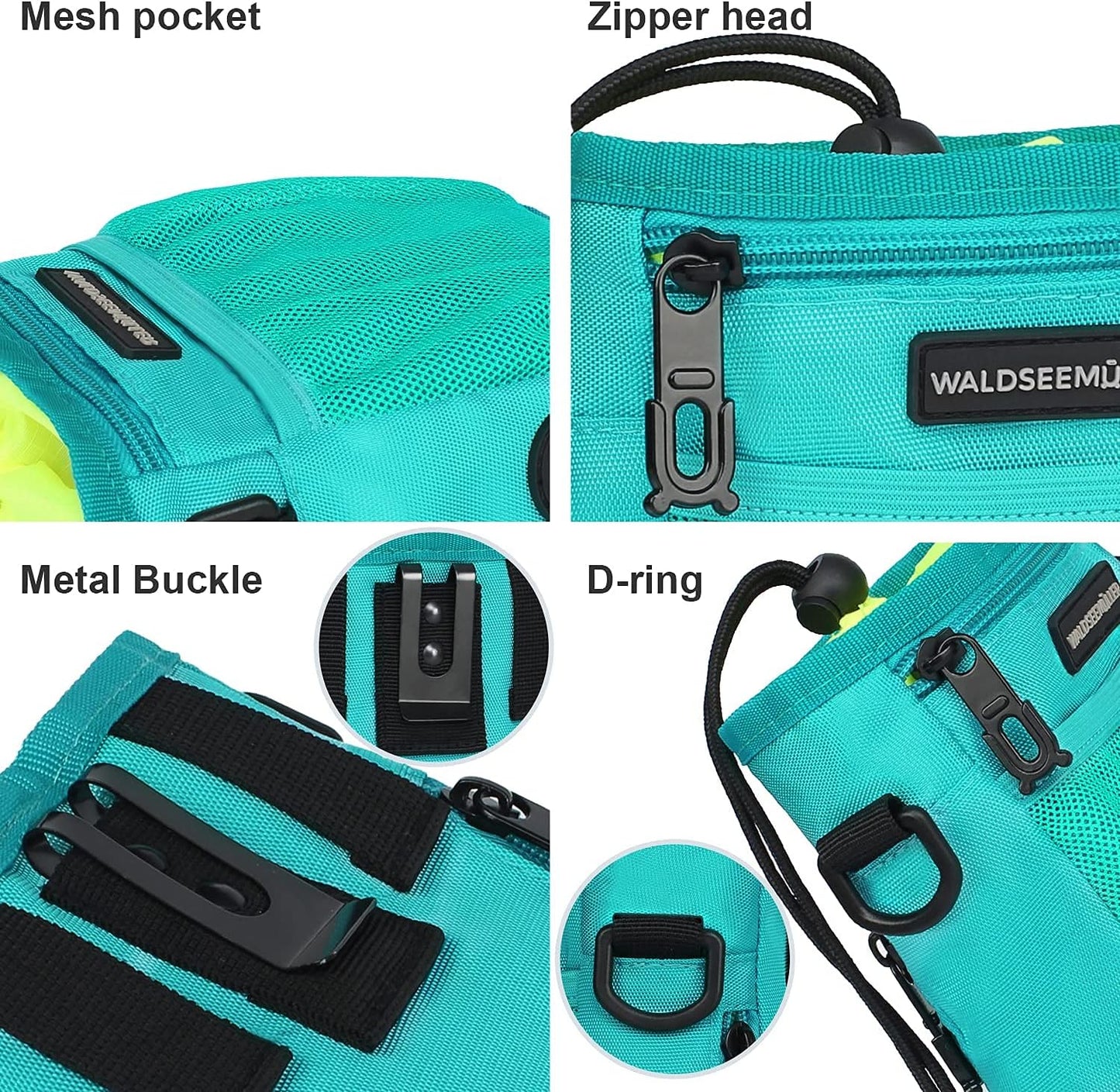 Dog Treat Pouch Waldseemuller Dog Treat Pouch for Training, Dog Training Treat Pouch with Waist Shoulder Strap,Dog Treat Bags Training Pouch 3 Ways to Wear,Dog Treat Pouch for Leash