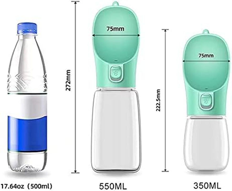 Pet Water Bottle, Leakproof Portable Puppy Water, Pet Portable Dog Water Dispenser for Dog Cat Outdoor Walking Hiking Travel, Food Grade Plastic (Green)