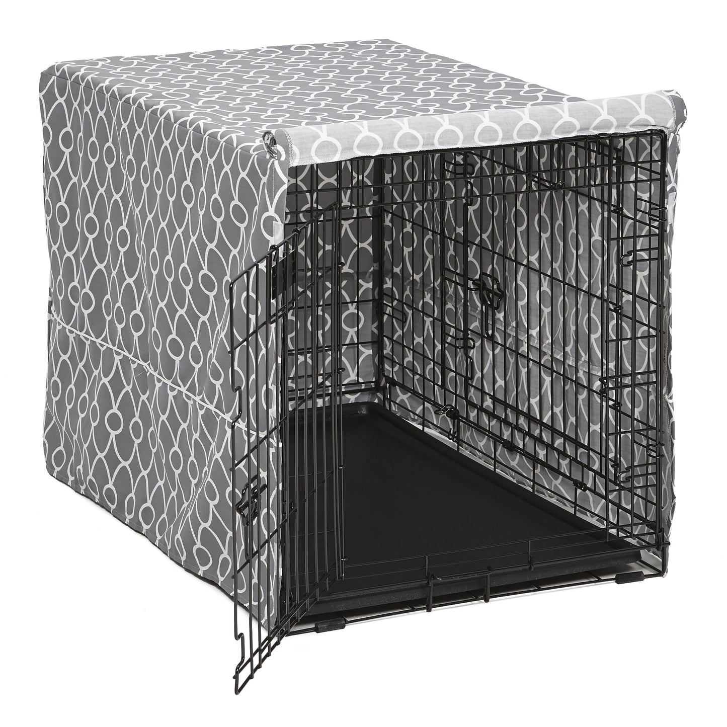 Midwest Homes for Pet Dog Crate Cover, Gray Geometric Pattern, 36"