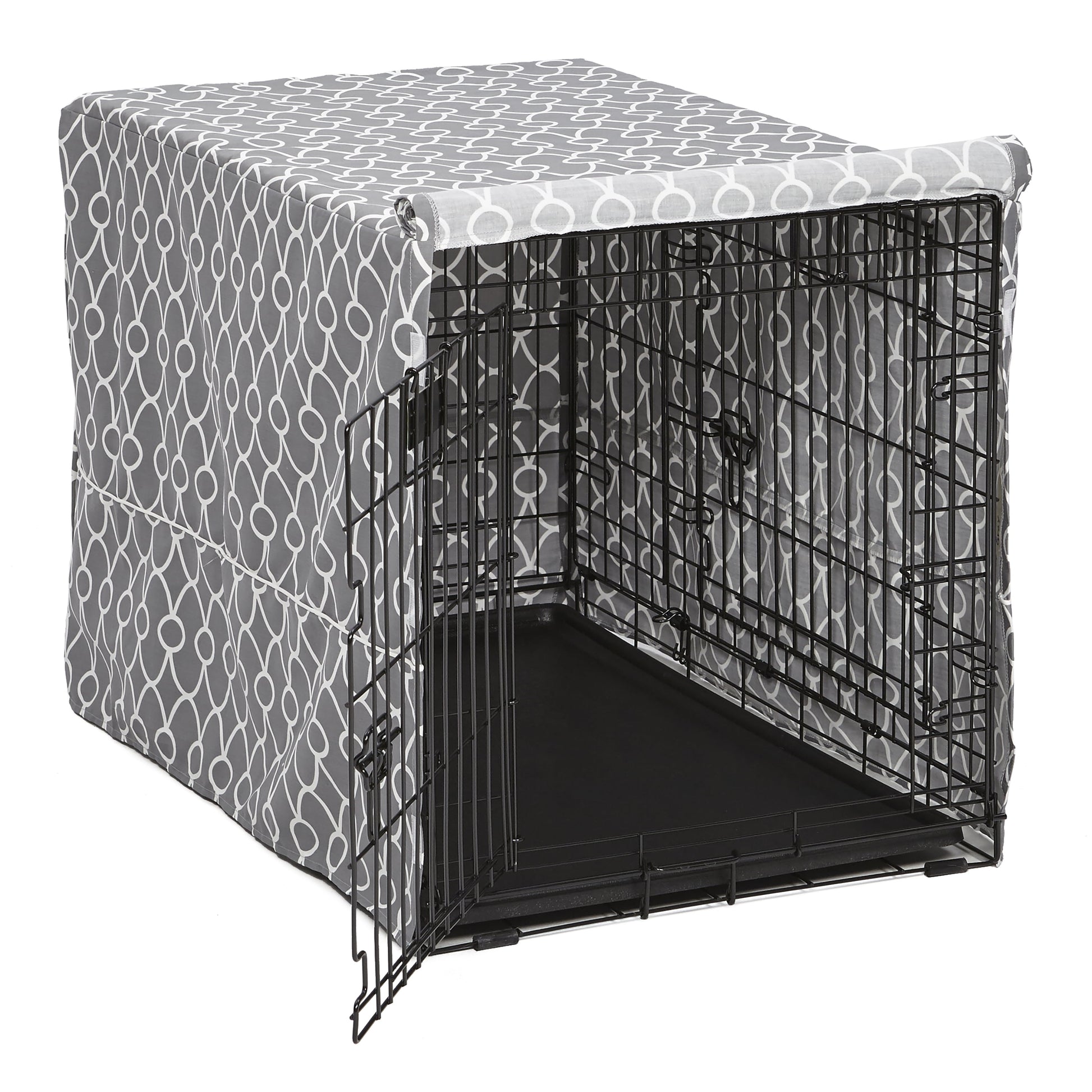 Midwest Homes for Pet Dog Crate Cover, Gray Geometric Pattern, 36"
