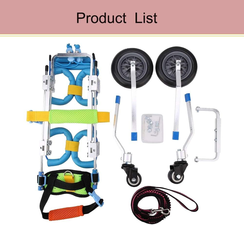 4 Wheel Adjustable Dog Wheelchair, Detachable Dog Wheelchair, Pet Rehabilitation Cart, Pet Wheelchair, Lightweight Aluminum Dog Wheelchair (XXS)