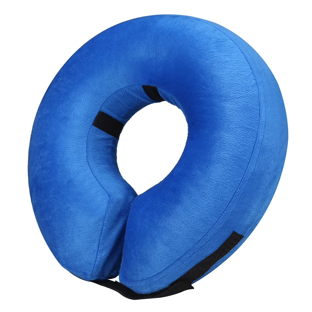 Protective Inflatable Collar for Dogs and Cats - Soft Pet Recovery Collar Does Not Block Vision E-Collar (M, Blue)