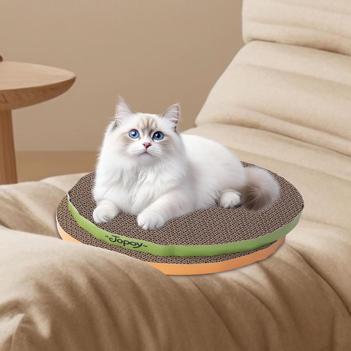 Reversible Cardboard Cat Scratching Replacement Pad Set with 1/2 Reversible Pads & Cat Scratching Pads, 2 Count