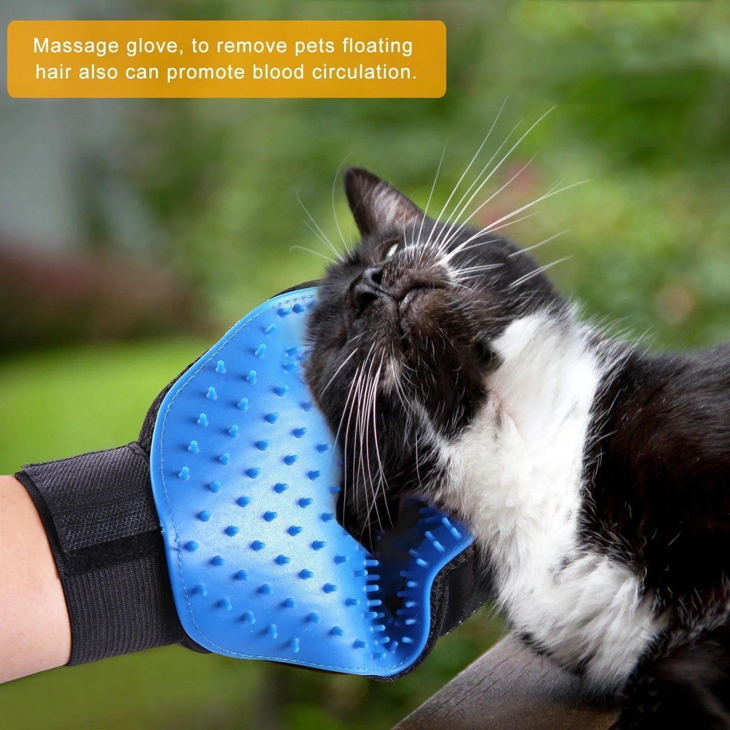 Pet Grooming Gloves Brush Dog Cat Hair Remover Mitt Massage Deshedding 1 Pair Red