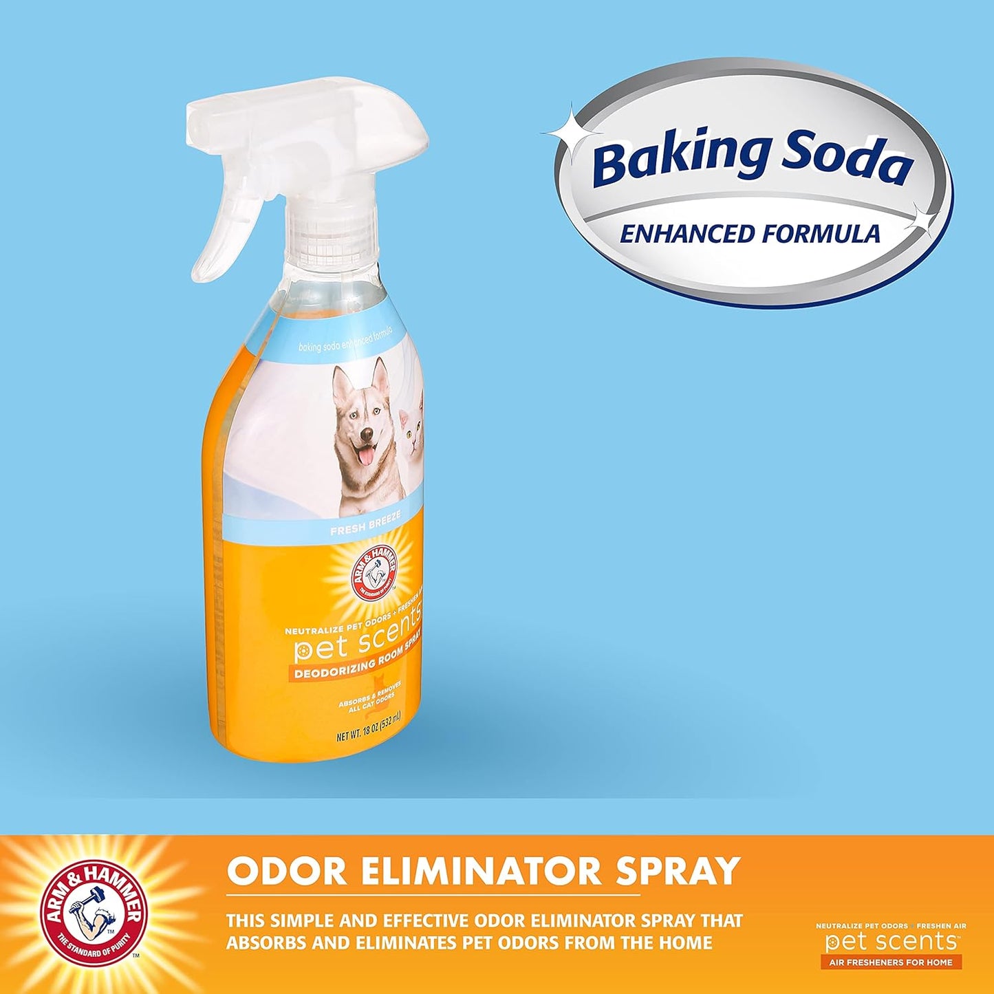 for Pets Air Care Pet Scents Room Spray | Air Freshener Spray for Pet Odors in the Home, Fresh Breeze Scent, 18 Oz Refreshing Air Spray for Pet Smells