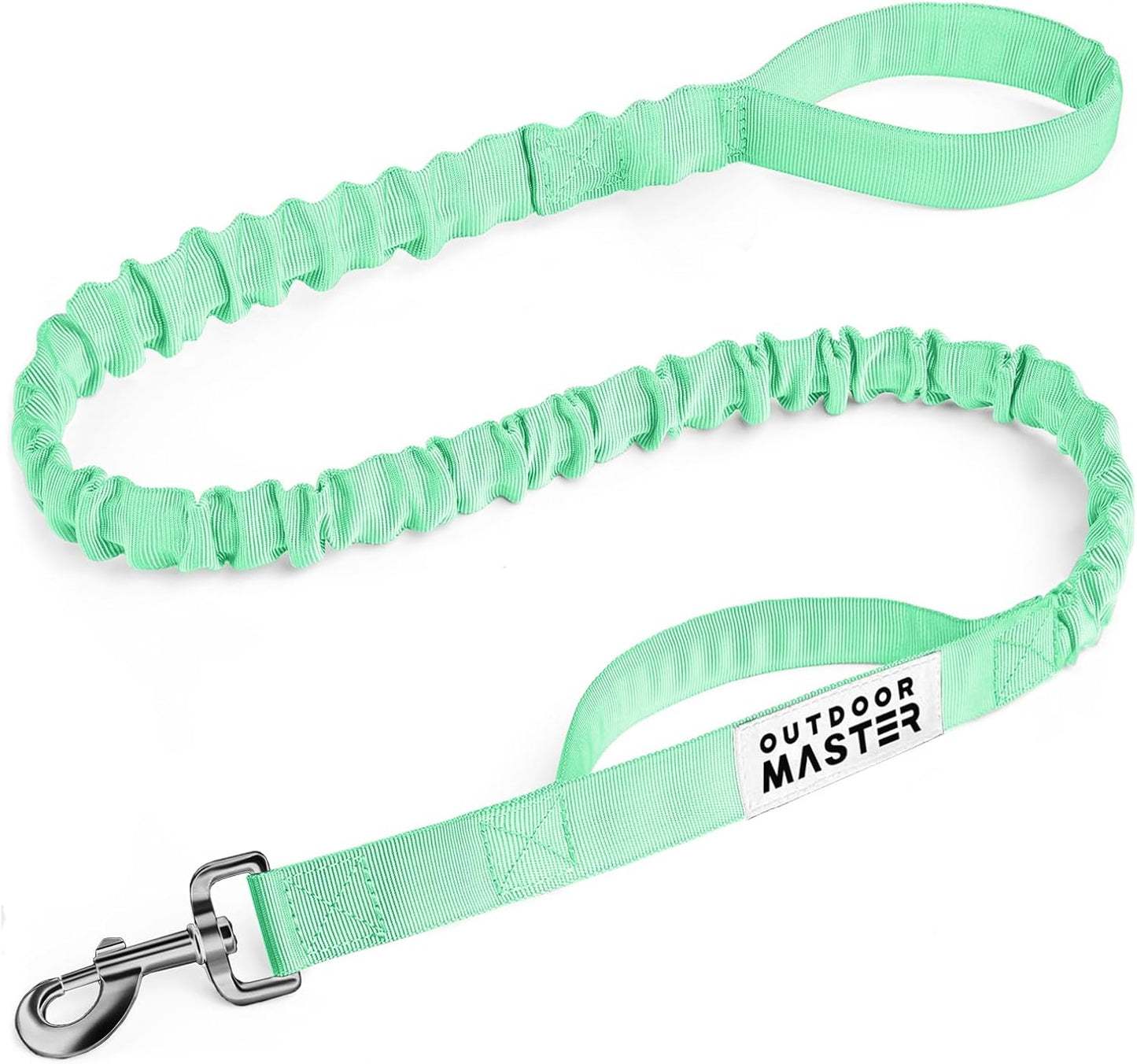 Bungee Dog Leash, Heavy Duty Dog Leash with Shock Absorption, 2 Padded Handles Training Leash, Improved Dog Safety and Comfort (Green, 4 FT)