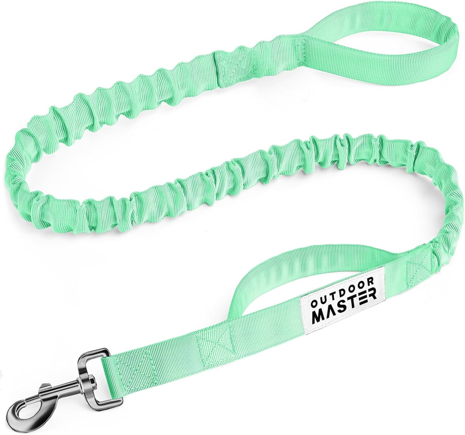 Bungee Dog Leash, Heavy Duty Dog Leash with Shock Absorption, 2 Padded Handles Training Leash, Improved Dog Safety and Comfort (Green, 4 FT)