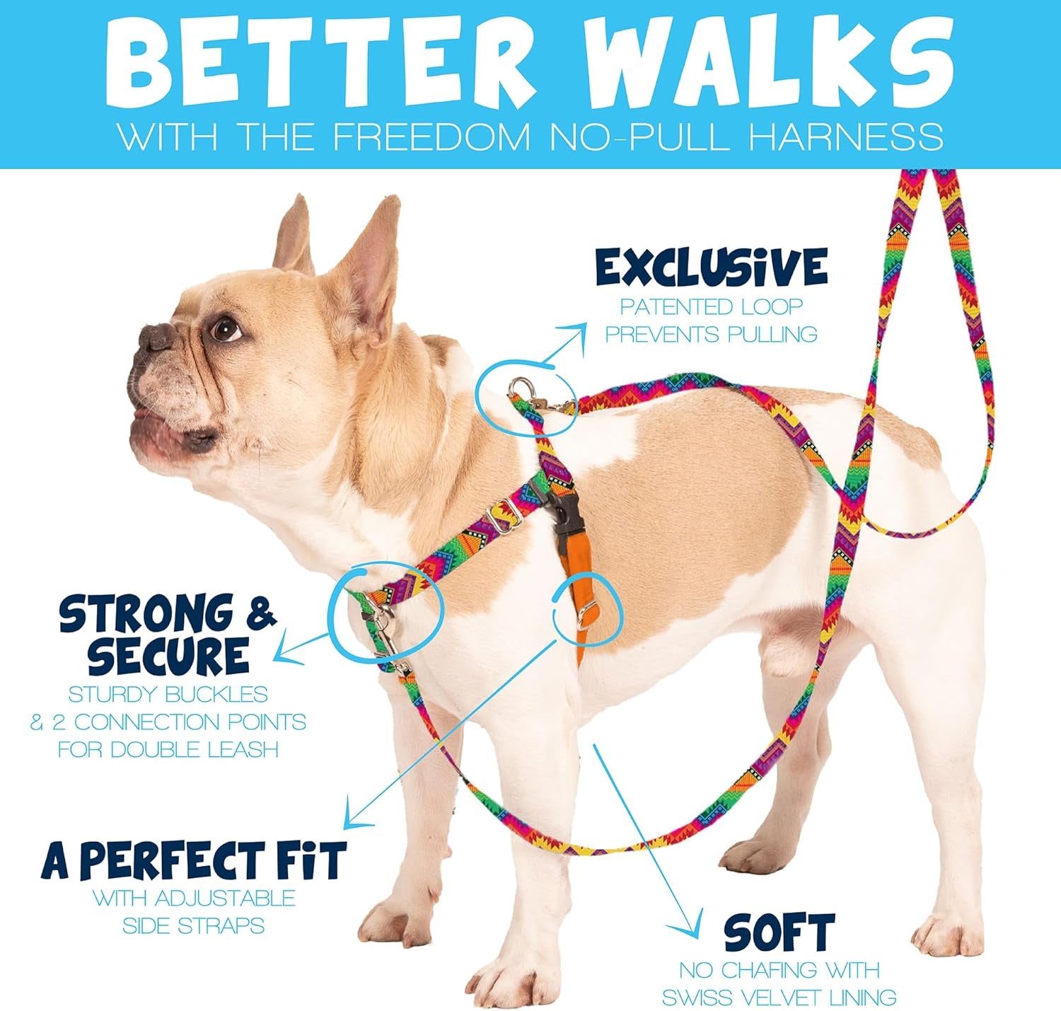 Freedom No Pull Dog Harness, Adjustable Harness and Leash Set, Easy Walking & Comfortable Control, Fits Small, Medium & Large Dogs, Solid Colors, Made in USA, 5/8" XS, Raspberry