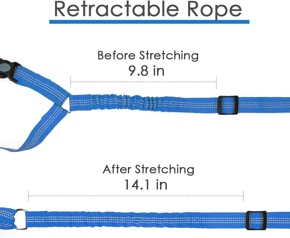 Dog Seat Belt, 2019 New Adjustable Dog Seat Belt Harness, Dog Vehicle Seat Belt, Car Headrest Restraint Pet Leash for Driving/Travel/Daily Use（Blue）