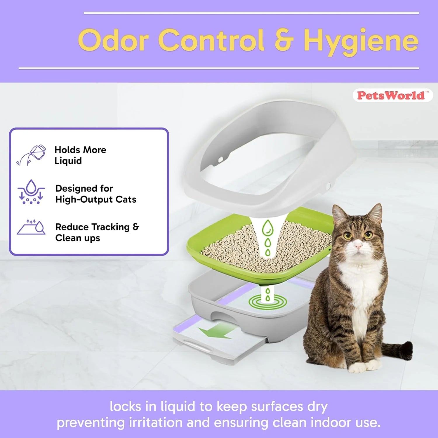 Cat Litter Pads Fresh Scent 50 Count, Heavy Duty Absorbancy