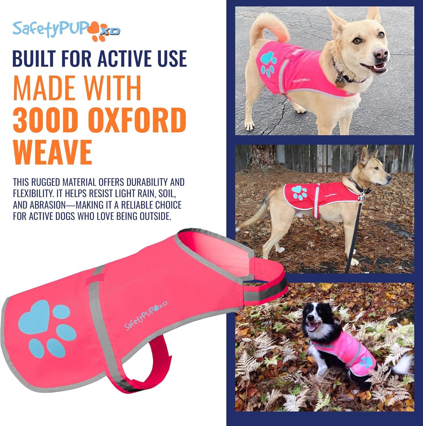 Dog Reflective Vest – Hi-Vis Fluorescent Visibility That Helps to Safeguard Your Pet On/Off Leash in Urban & Rural Areas (Pink, Small)