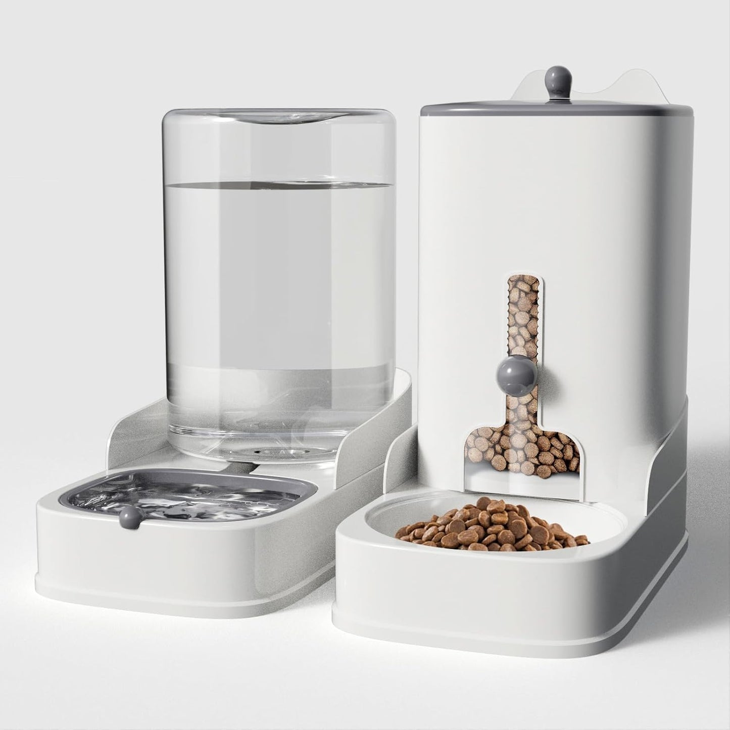 Gravity Cat Feeder by  Is a 3.6L Large-Capacity Cat Food and Water Bowl Set. This Two-Piece Set Is Suitable for Pet Feeding, Including Small and Medium-Sized Dogs, Kittens.