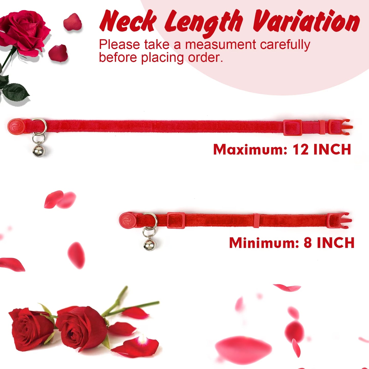 2 Pack Cat Collar Floral with Bell and Removable Flower Bowtie Breakaway Adjustable Velvet Fabric Cat Collar for Pets Holiday Party and Daily Decoration, Wine Red & Rose Pink