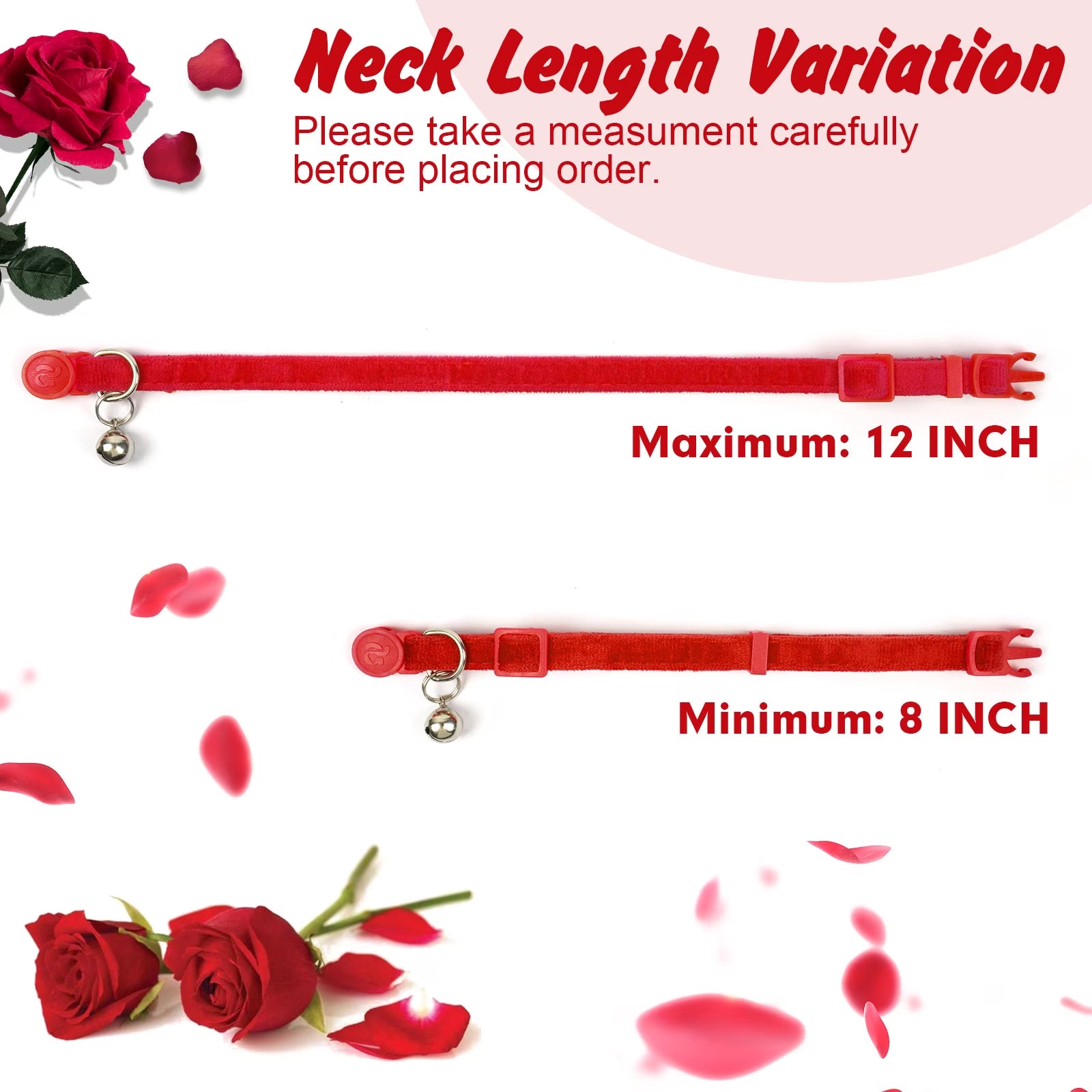 2 Pack Cat Collar Floral with Bell and Removable Flower Bowtie Breakaway Adjustable Velvet Fabric Cat Collar for Pets Holiday Party and Daily Decoration, Wine Red & Rose Pink