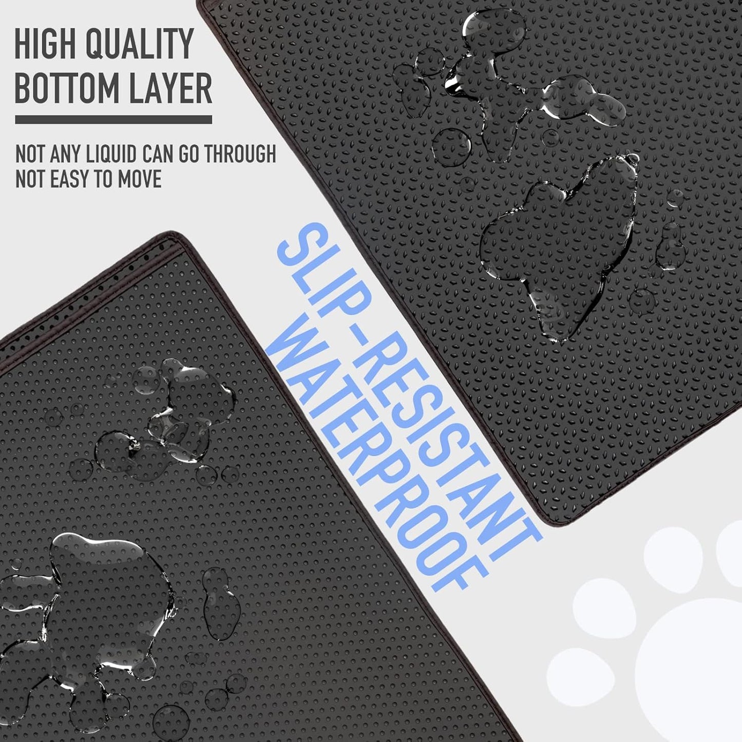 Cat Litter Mat: Double-Layer Easy Clean Litter Trapping Mat Catcher 29.5 X 23.6'' for Cat Litter Box, No Phthalate, Urine Proof & Waterproof, Larger Holes Kitty Litter Mat (Honeycomb Pattern)