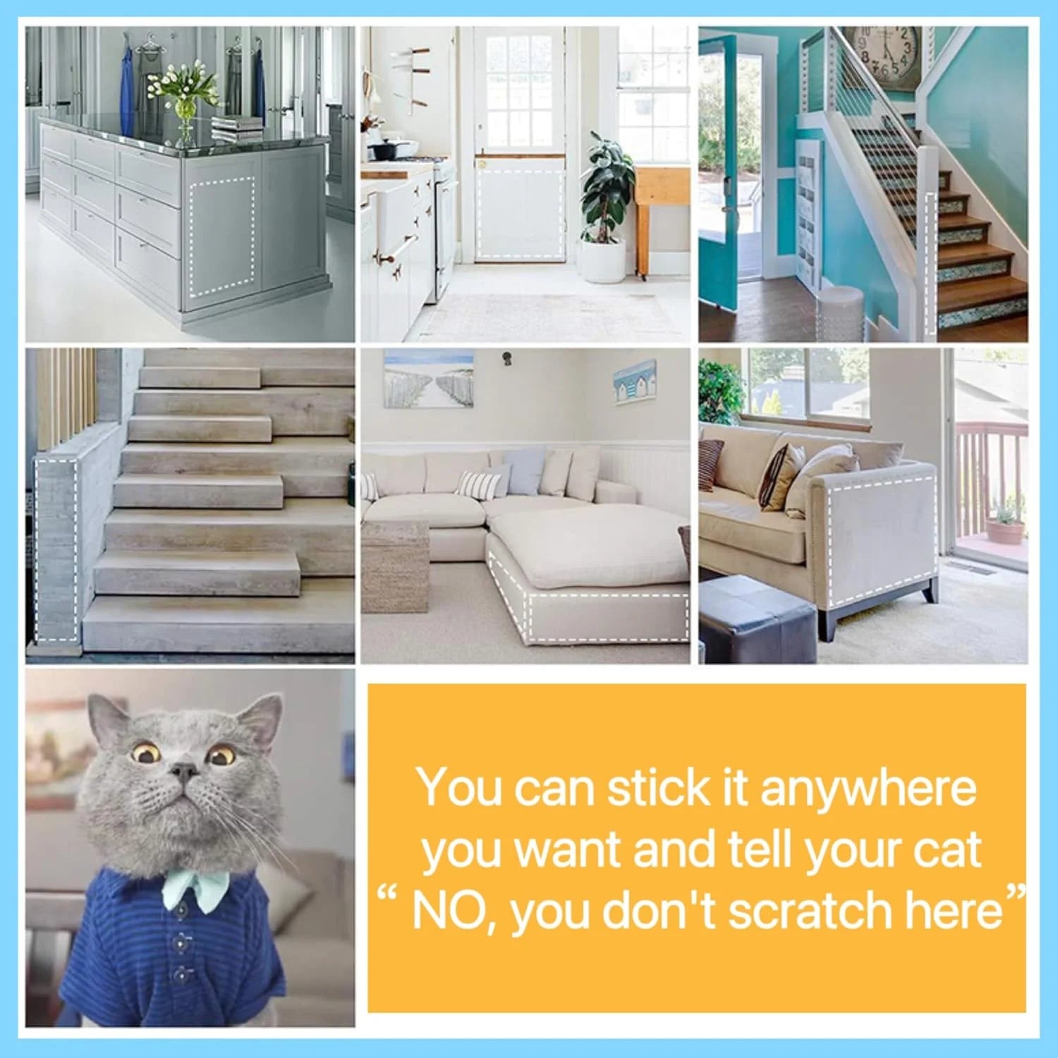 Cat Scratch Furniture Protector: Cat anti Scratch Tape - Door Protector from Dog Scratching - Clear Training Self Adhesive Tape for Carpet, Sofa, Couch, Door (Transparent, 7.87" X 9.8FT)